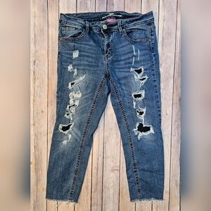 Almost Famous Ripped Blue Skinny Jeans